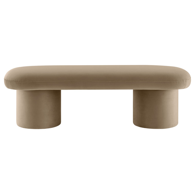 Orlan Champagne Velvet 3 Seater Bench Without Backrest